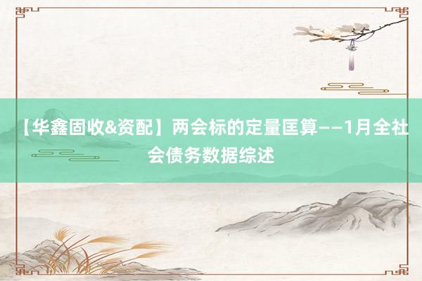 【华鑫固收&资配】两会标的定量匡算——1月全社会债务数据综述
