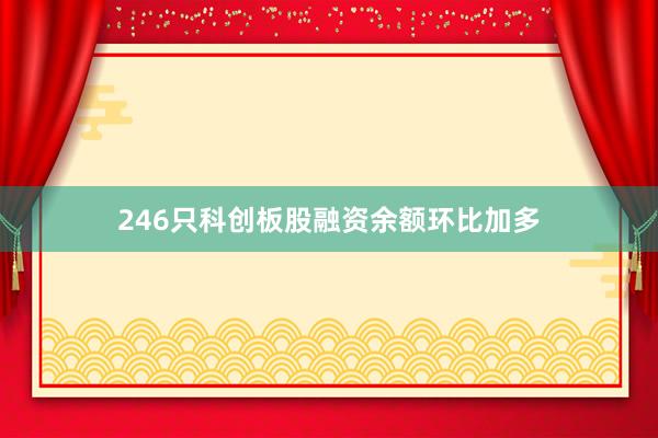 246只科创板股融资余额环比加多