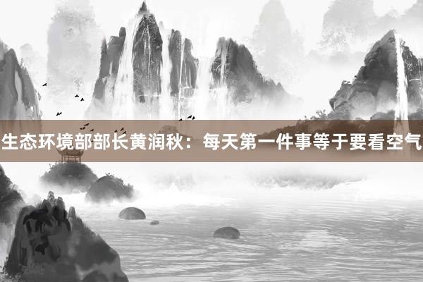 生态环境部部长黄润秋：每天第一件事等于要看空气