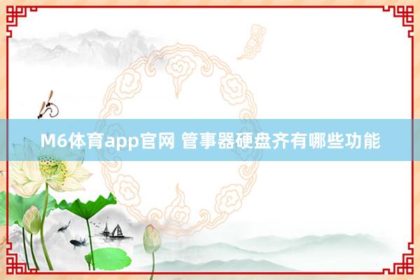 M6体育app官网 管事器硬盘齐有哪些功能