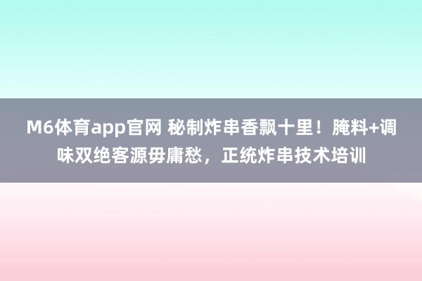 M6体育app官网 秘制炸串香飘十里！腌料+调味双绝客源毋庸愁，正统炸串技术培训