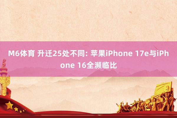 M6体育 升迁25处不同: 苹果iPhone 17e与iPhone 16全濒临比