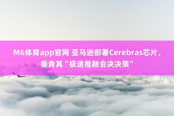 M6体育app官网 亚马逊部署Cerebras芯片，垂青其“极速推融会决决策”