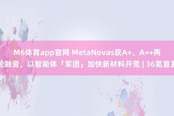 M6体育app官网 MetaNovas获A+、A++两轮融资，以智能体「军团」加快新材料开荒 | 36氪首发
