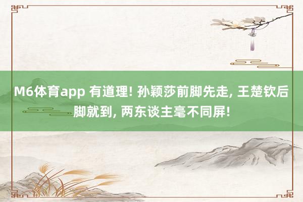 M6体育app 有道理! 孙颖莎前脚先走， 王楚钦后脚就到， 两东谈主毫不同屏!