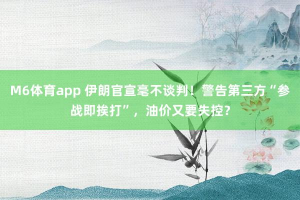 M6体育app 伊朗官宣毫不谈判！警告第三方“参战即挨打”，油价又要失控？