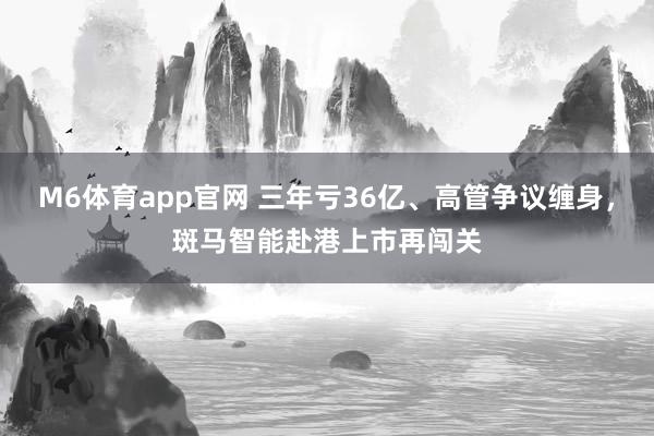 M6体育app官网 三年亏36亿、高管争议缠身，斑马智能赴港上市再闯关