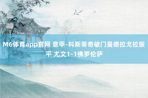 M6体育app官网 意甲-科斯蒂奇破门曼德拉戈拉扳平 尤文1-1佛罗伦萨