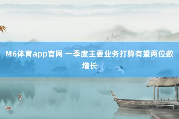 M6体育app官网 一季度主要业务打算有望两位数增长