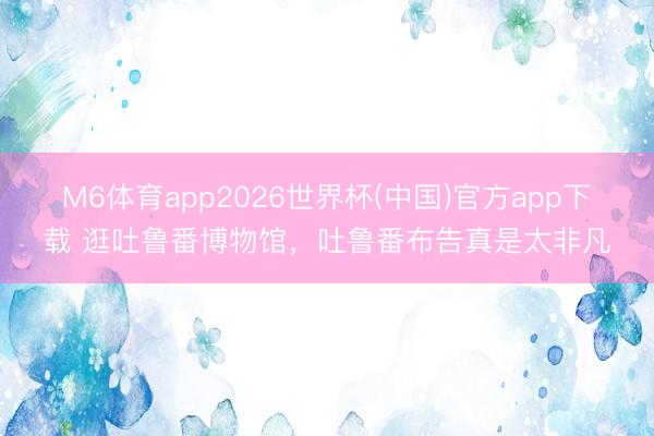 M6体育app2026世界杯(中国)官方app下载 逛吐鲁番博物馆，吐鲁番布告真是太非凡