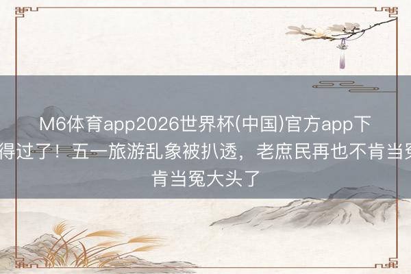 M6体育app2026世界杯(中国)官方app下载 太信得过了！五一旅游乱象被扒透，老庶民再也不肯当冤大头了