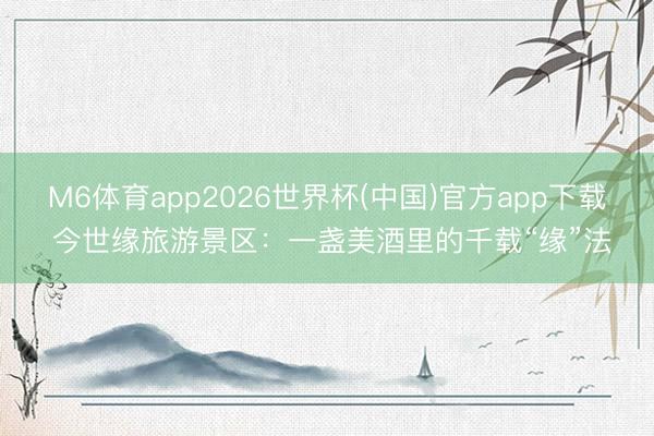 M6体育app2026世界杯(中国)官方app下载 今世缘旅游景区：一盏美酒里的千载“缘”法