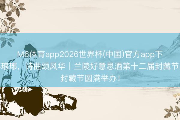 M6体育app2026世界杯(中国)官方app下载 兰陵醉琅琊，诗曲颂风华｜兰陵好意思酒第十二届封藏节圆满举办！