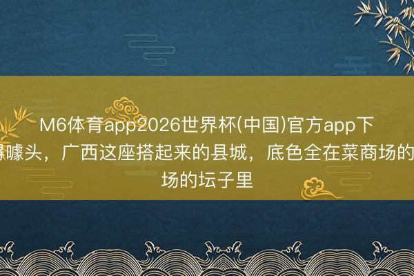 M6体育app2026世界杯(中国)官方app下载 莫得噱头，广西这座搭起来的县城，底色全在菜商场的坛子里