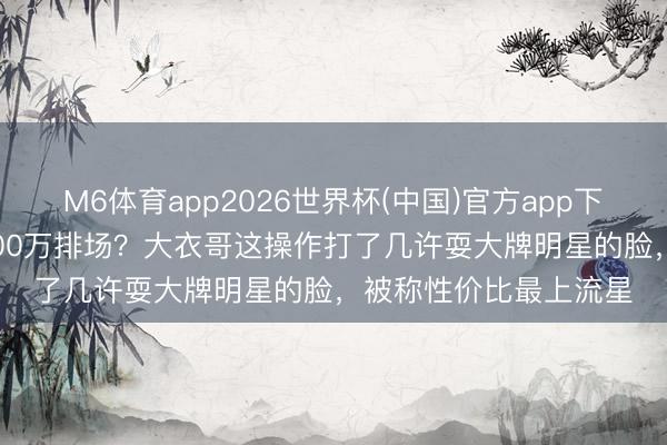 M6体育app2026世界杯(中国)官方app下载 10万出场费干出100万排场？大衣哥这操作打了几许耍大牌明星的脸，被称性价比最上流星