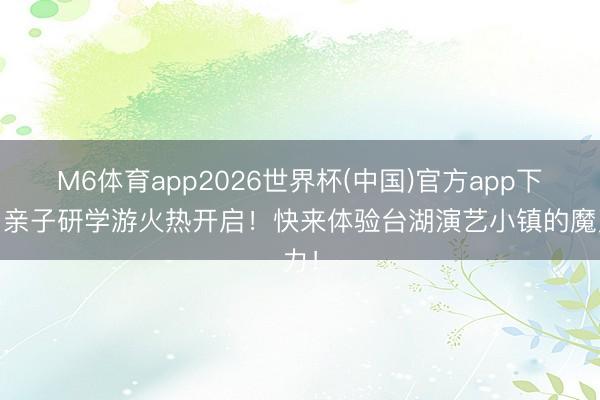 M6体育app2026世界杯(中国)官方app下载 亲子研学游火热开启！快来体验台湖演艺小镇的魔力！