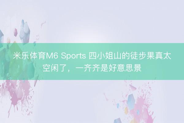 米乐体育M6 Sports 四小姐山的徒步果真太空闲了,一齐齐是好意思景
