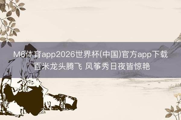 M6体育app2026世界杯(中国)官方app下载 百米龙头腾飞 风筝秀日夜皆惊艳
